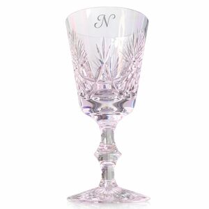 EDINBURGH CRYSTAL STAR OF EDINBURGH CLARET WINE GLASS MONOGRAM "N" STEMMED WATER